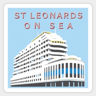 St Leonards-On-Sea Retro Style Poster Sticker